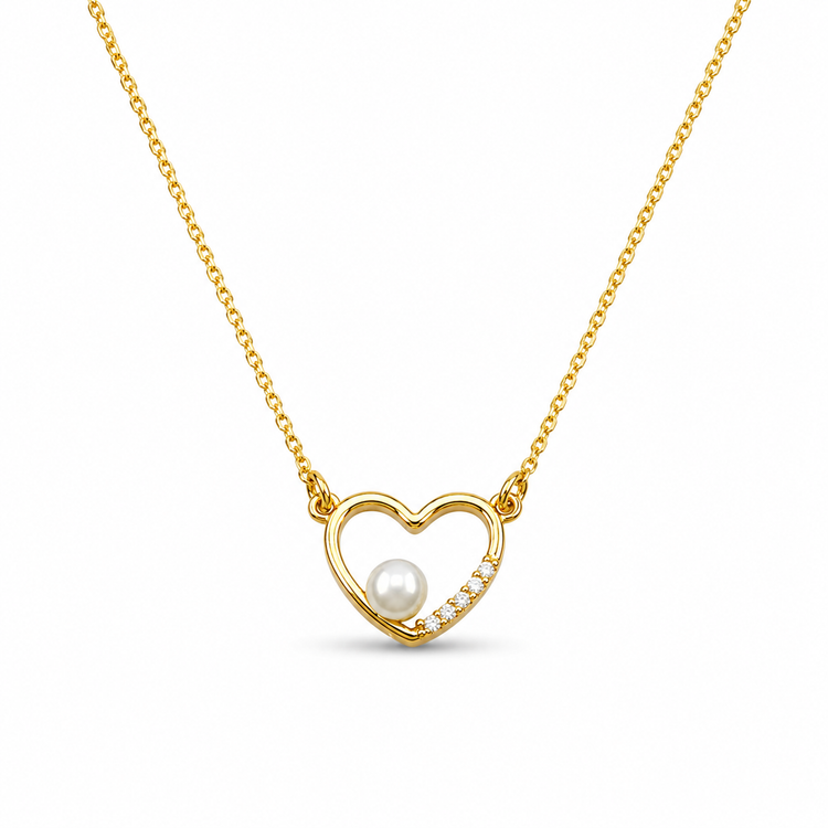 COEUR PERLE GOLD — ΚΟΛΙΕ ΚΑΡΔΙΑ ΜΕ ΦΥΣΙΚΟ ΜΑΡΓΑΡΙΤΑΡΙ & ΖΙΡΓΚΟΝ