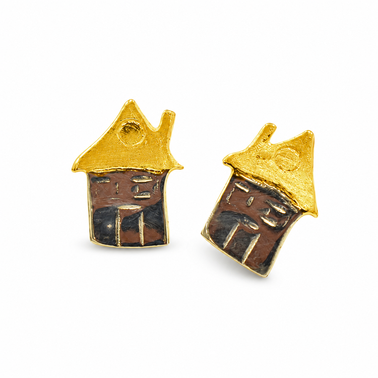 LITTLE HOUSE — ΚΑΡΦΩΤΑ ΑΣΗΜΙ 925 TWO-TONE ΣΠΙΤΑΚΙ