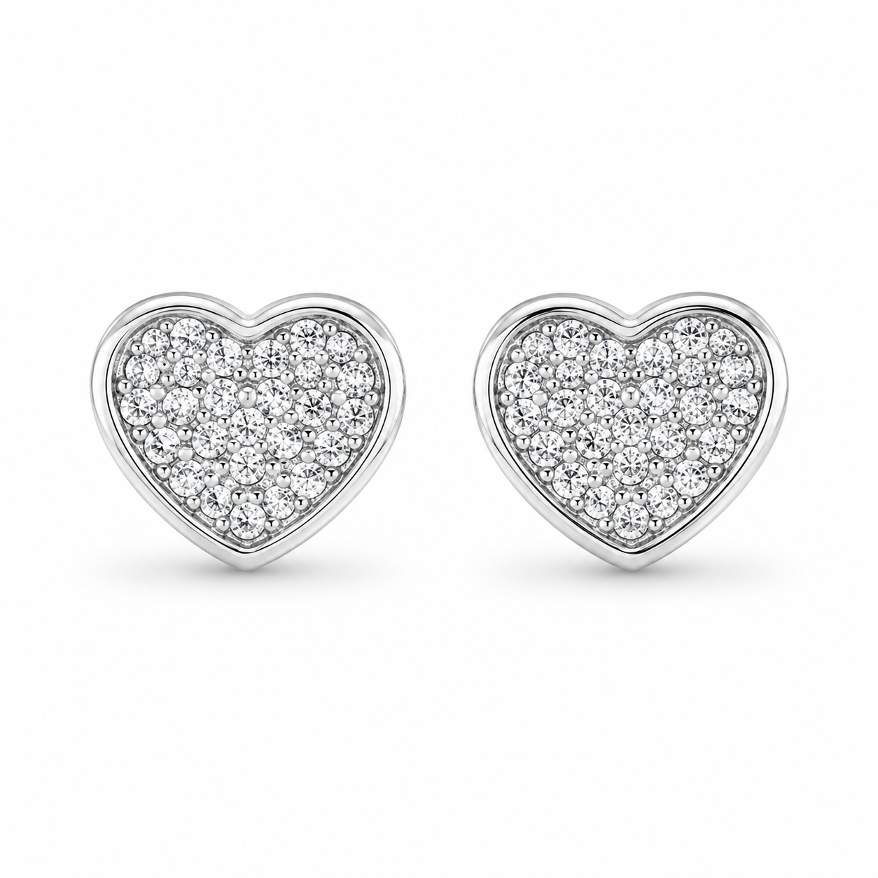 PAVÉ HEART STUD — ΚΑΡΦΩΤΑ ΑΣΗΜΙ 925 ΚΑΡΔΙΑ ΖΙΡΓΚΟΝ