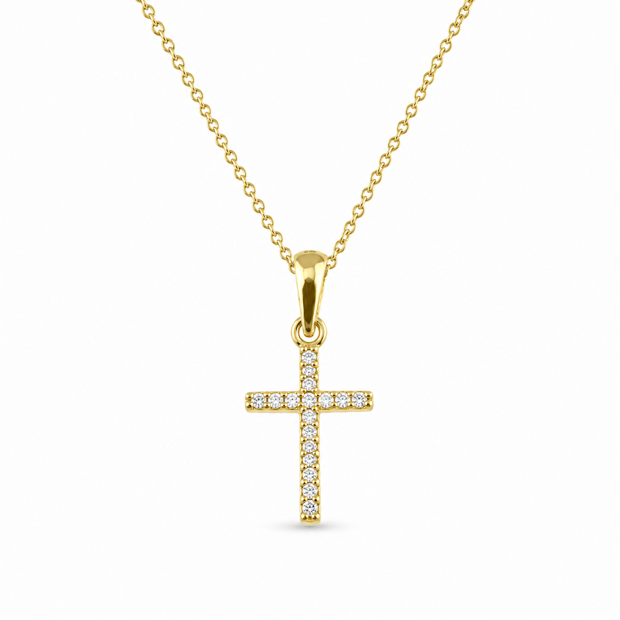 MINI CROSS — ΚΟΛΙΕ ΣΤΑΥΡΟΣ ΑΣΗΜΙ 925 ΕΠΙΧΡΥΣΟ ΜΕ ΖΙΡΓΚΟΝ