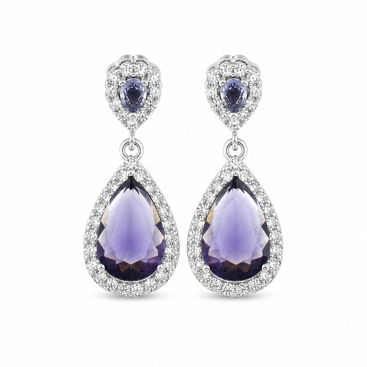 CRYSTAL PEAR DROP — ΣΚΟΥΛΑΡΙΚΙΑ ΑΣΗΜΙ 925 ΜΕ ΚΡΥΣΤΑΛΛΑ ΚΑΙ ΖΙΡΓΚΟΝ