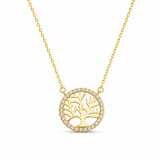 TREE OF LIFE — ΚΟΛΙΕ ΑΣΗΜΙ 925 ΕΠΙΧΡΥΣΟ ΔΕΝΤΡΟ ΖΩΗΣ ΖΙΡΓΚΟΝ