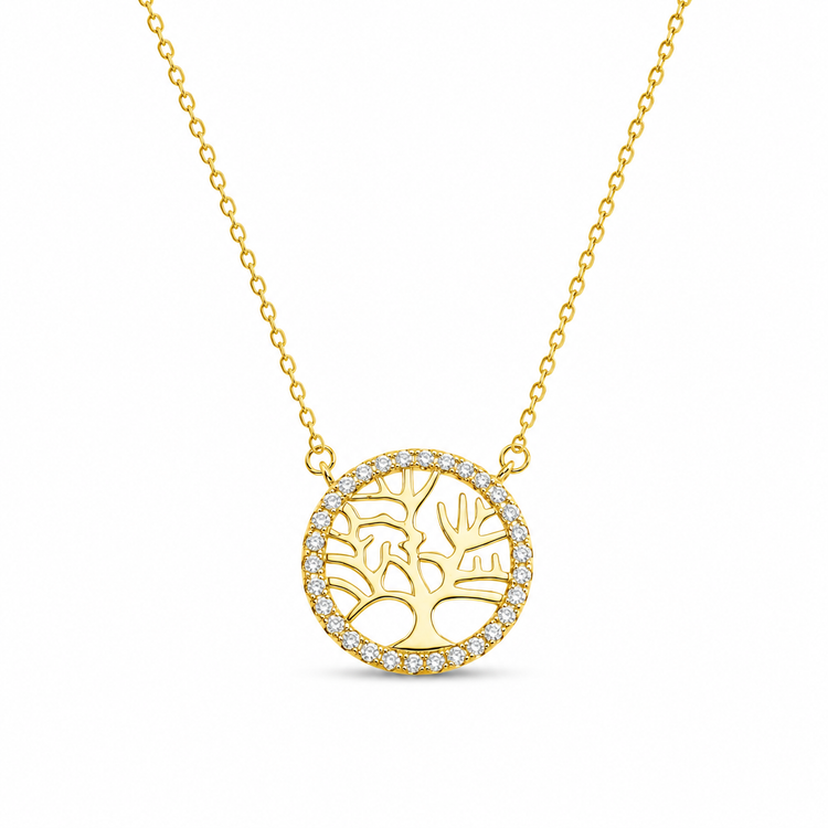 TREE OF LIFE — ΚΟΛΙΕ ΑΣΗΜΙ 925 ΕΠΙΧΡΥΣΟ ΔΕΝΤΡΟ ΖΩΗΣ ΖΙΡΓΚΟΝ