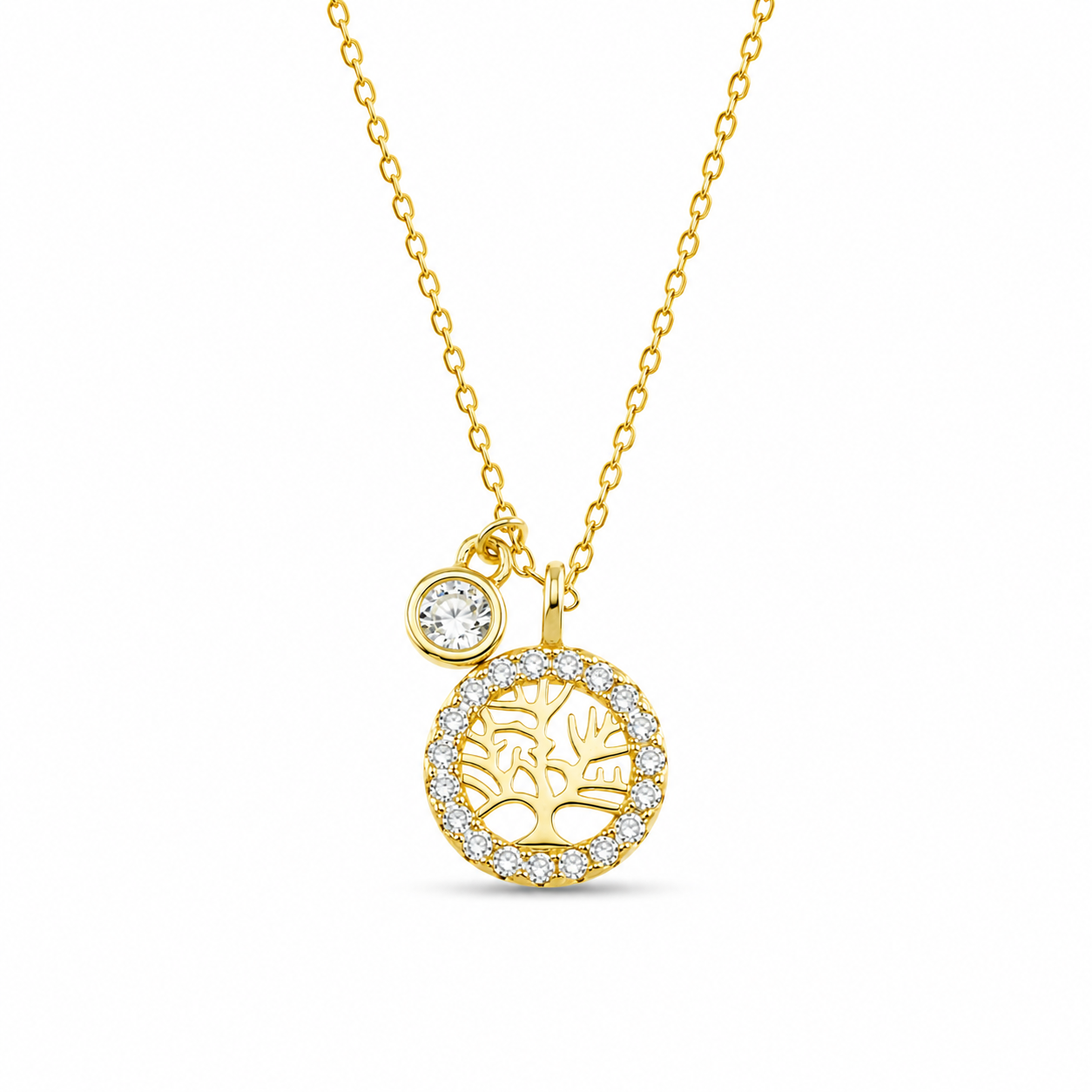 TREE OF LIFE & CHARM — ΚΟΛΙΕ ΑΣΗΜΙ 925 ΕΠΙΧΡΥΣΟ ΔΕΝΤΡΟ ΖΩΗΣ ΖΙΡΓΚΟΝ