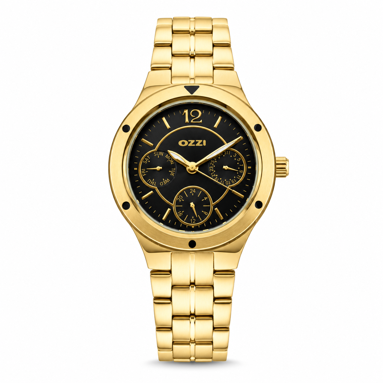 OZZI WATCH GOLD — ΓΥΝΑΙΚΕΙΟ ΡΟΛΟΙ ΑΤΣΑΛΙ ΧΡΥΣΟ ΜΑΥΡΟ