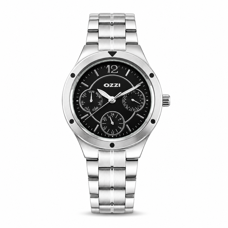 OZZI WATCH SPORT SILVER — ΓΥΝΑΙΚΕΙΟ ΡΟΛΟΙ ΑΤΣΑΛΙ SPORT ΜΑΥΡΟ