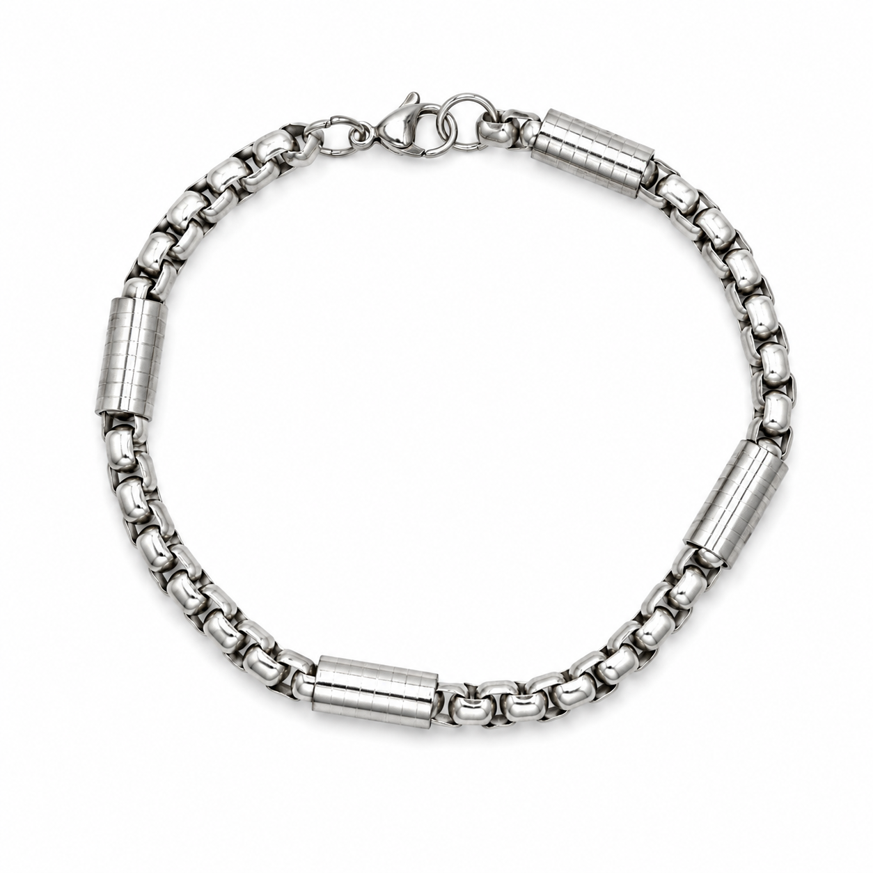 STEEL BAR — ΑΝΔΡΙΚΟ ΒΡΑΧΙΟΛΙ STAINLESS STEEL ΑΛΥΣΙΔΑ ΜΕ ΡΑΒΔΟΥΣ