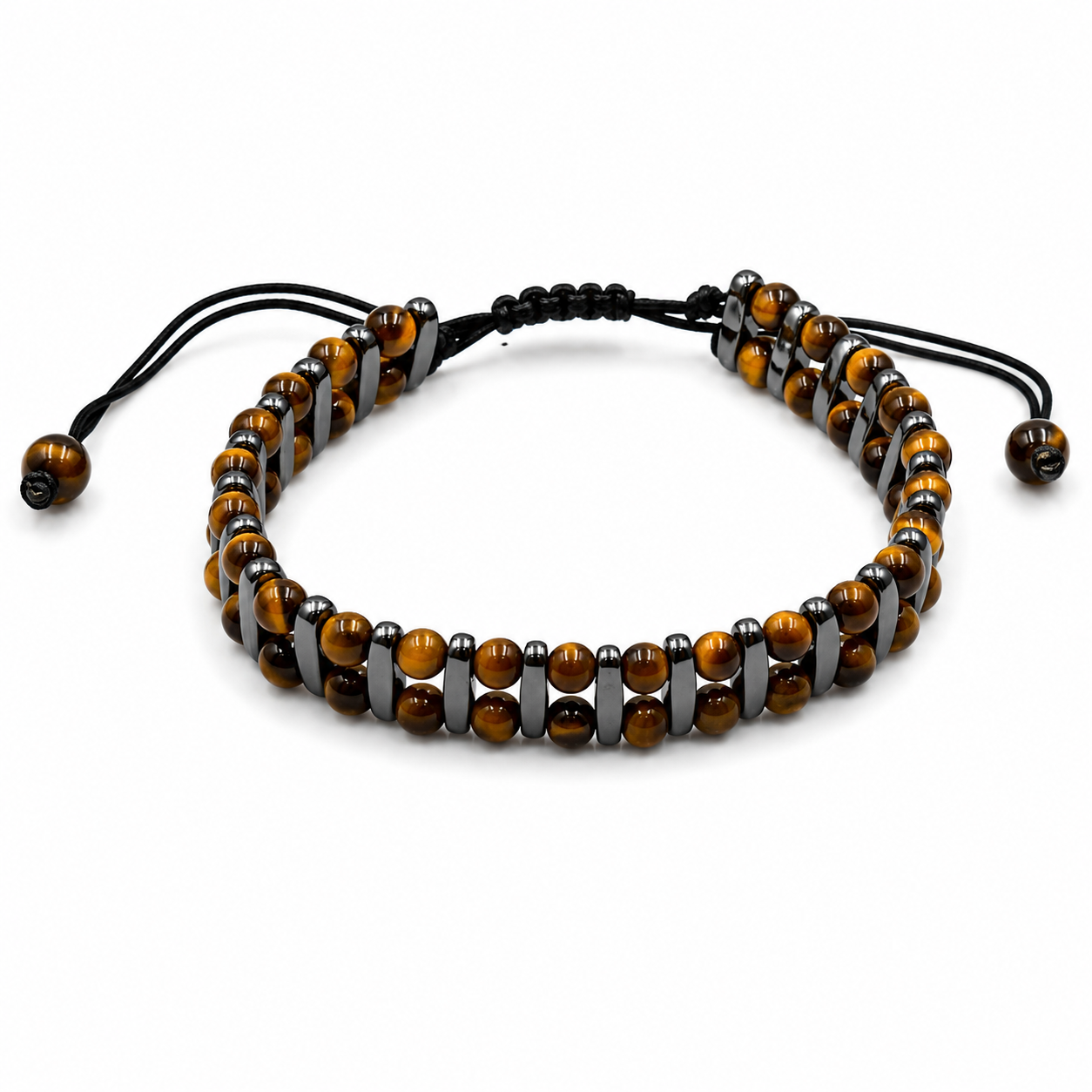 TIGER SPIRIT — ΑΝΔΡΙΚΟ ΒΡΑΧΙΟΛΙ ΜΕ TIGER EYE ΚΑΙ ΑΙΜΑΤΙΤΗ