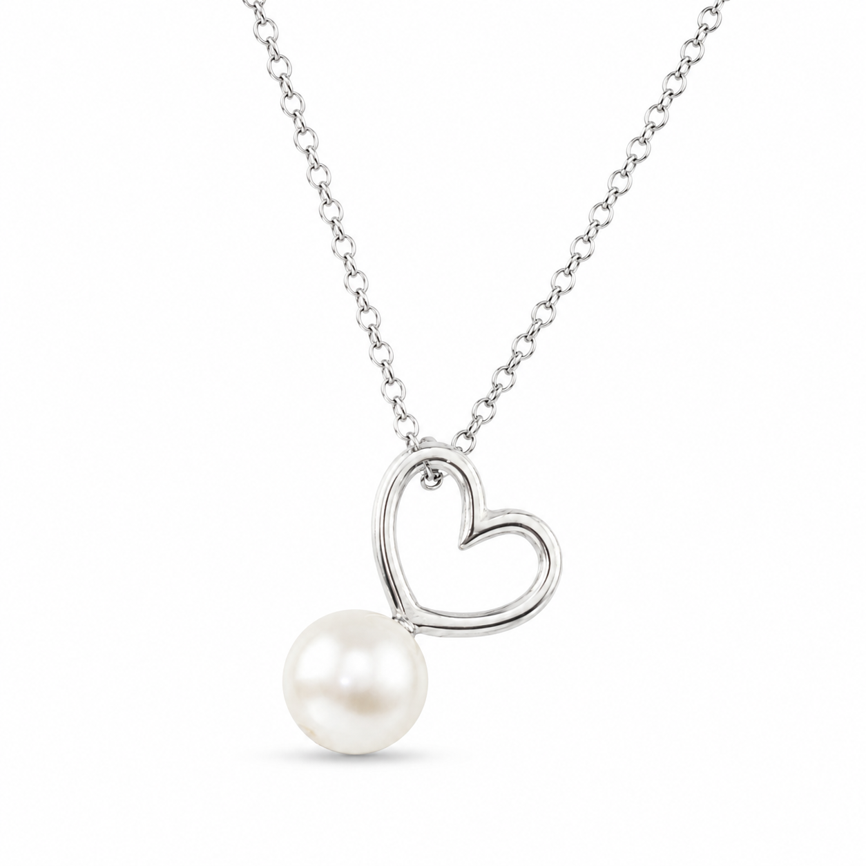 OPEN HEART PEARL — ΚΟΛΙΕ ΑΣΗΜΙ 925 ΜΕ ΦΥΣΙΚΟ ΜΑΡΓΑΡΙΤΑΡΙ