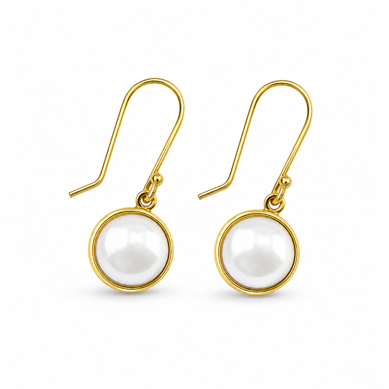 PEARL BEZEL — ΣΚΟΥΛΑΡΙΚΙΑ ΑΣΗΜΙ 925 ΕΠΙΧΡΥΣΟ ΜΕ ΦΥΣΙΚΟ ΜΑΡΓΑΡΙΤΑΡΙ