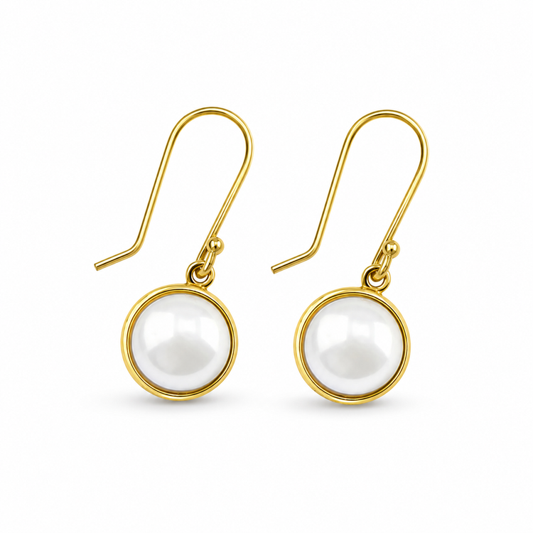 PEARL BEZEL — ΣΚΟΥΛΑΡΙΚΙΑ ΑΣΗΜΙ 925 ΕΠΙΧΡΥΣΟ ΜΕ ΦΥΣΙΚΟ ΜΑΡΓΑΡΙΤΑΡΙ