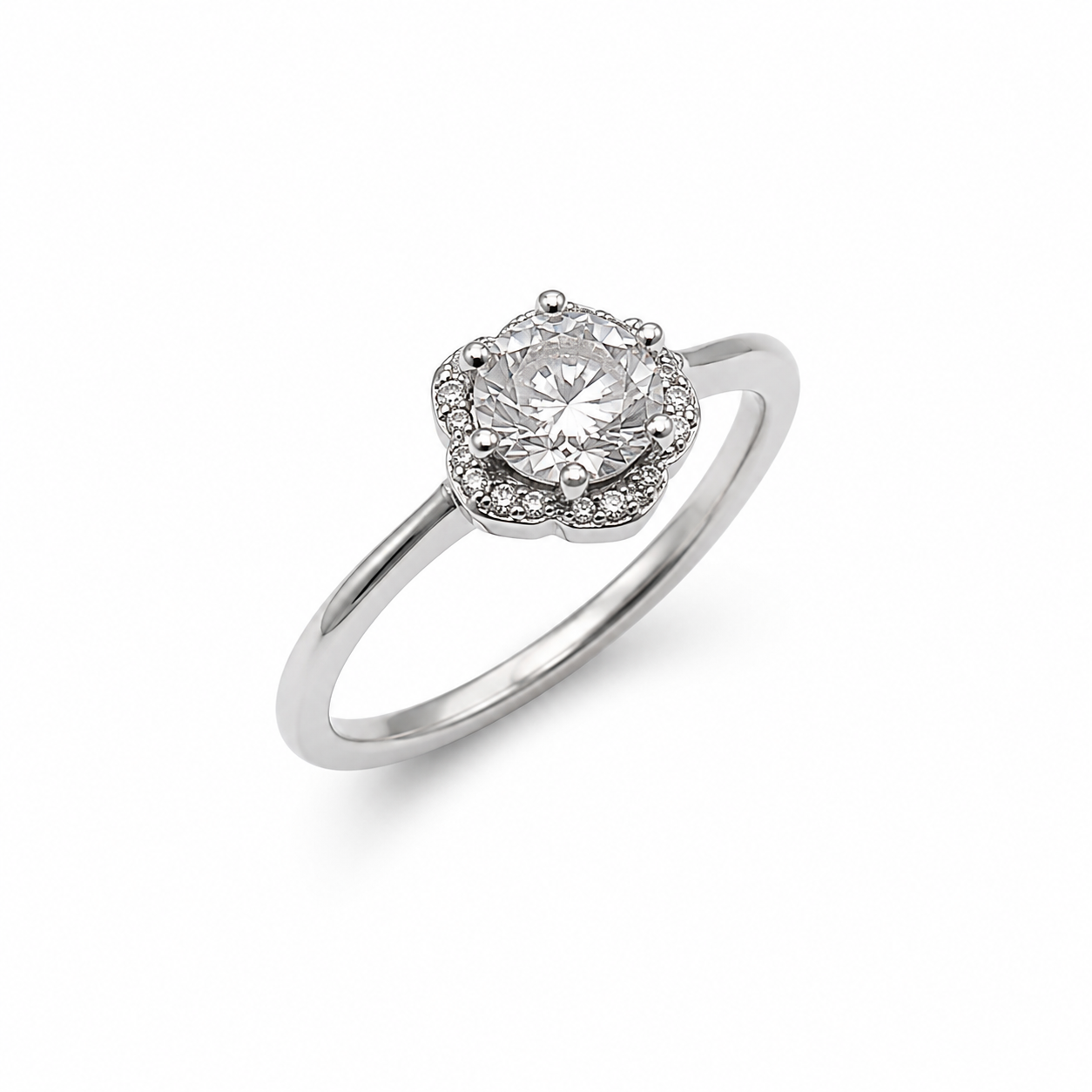 BLOSSOM SOLITAIRE — ΔΑΧΤΥΛΙΔΙ ΑΣΗΜΙ 925 ΖΙΡΓΚΟΝ SOLITAIRE ΛΟΥΛΟΥΔΙ