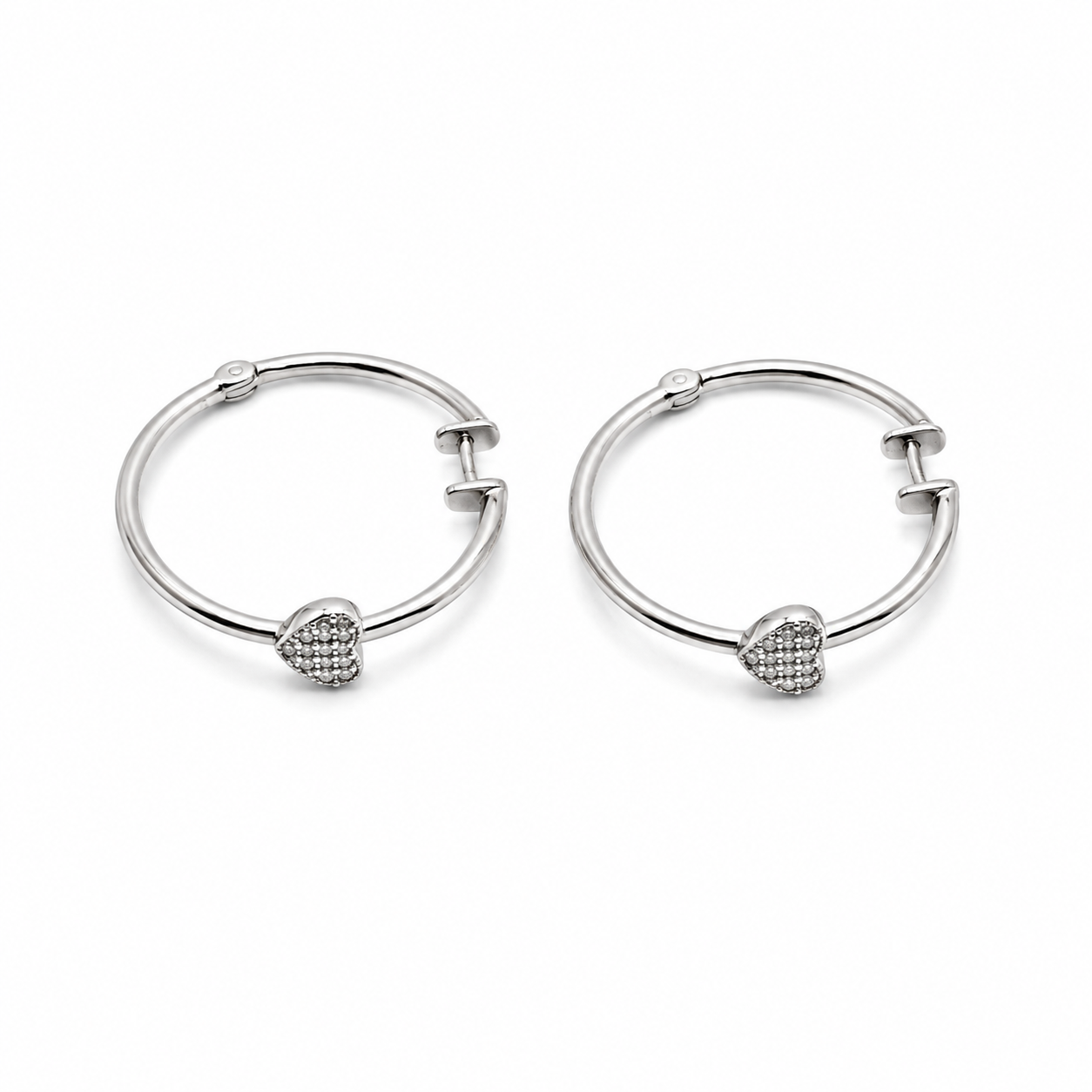 HEART HOOP — ΣΚΟΥΛΑΡΙΚΙΑ ΑΣΗΜΙ 925 ΚΡΙΚΟΙ ΚΑΡΔΙΑ ΖΙΡΓΚΟΝ