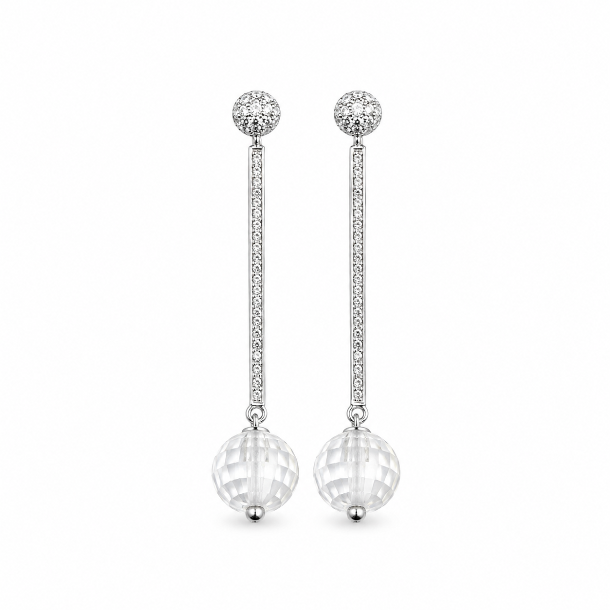 CRYSTAL BAR — ΣΚΟΥΛΑΡΙΚΙΑ ΑΣΗΜΙ 925 ΜΑΚΡΙΑ ΚΡΥΣΤΑΛΛΟ ΖΙΡΓΚΟΝ