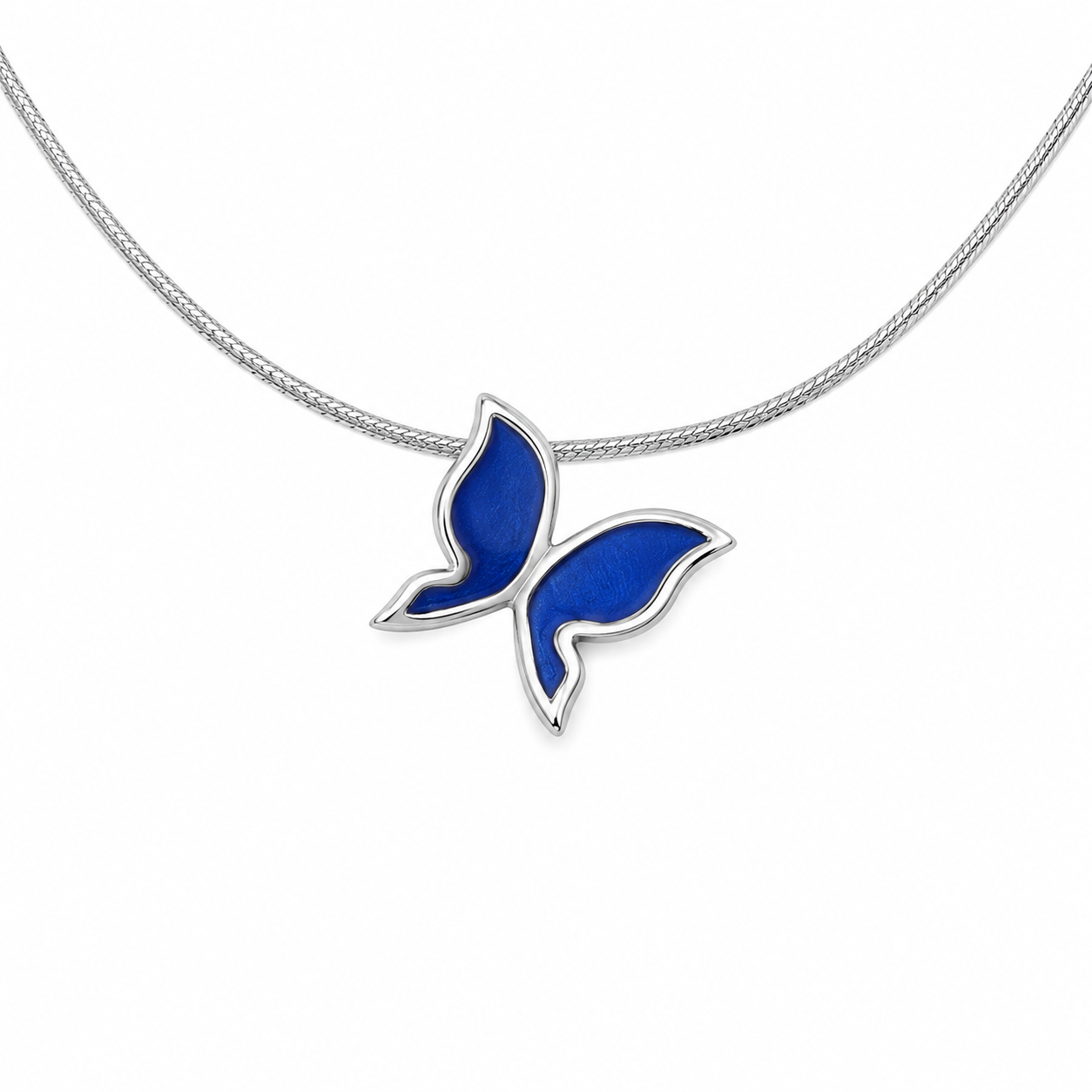BLUE BUTTERFLY — ΚΟΛΙΕ ΑΣΗΜΙ 925 ΠΕΤΑΛΟΥΔΑ ΜΠΛΕ ΣΜΑΛΤΟ