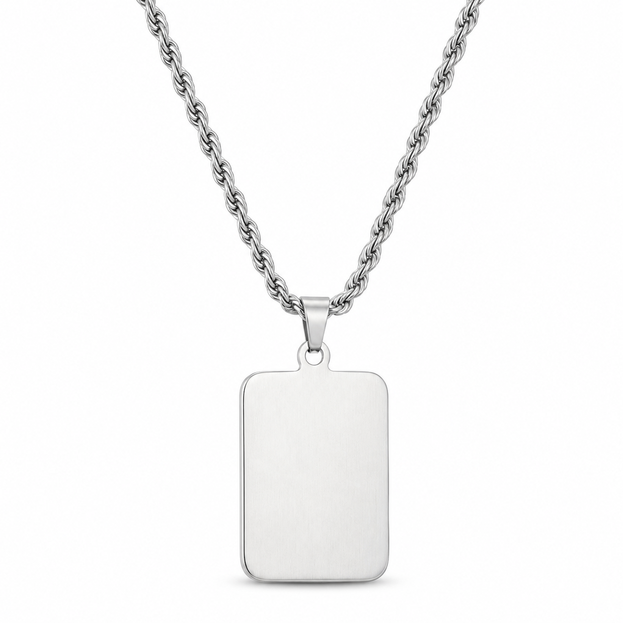 BLANK SLATE — ΑΝΔΡΙΚΟ ΚΟΛΙΕ DOG TAG ΑΤΣΑΛΙ 316L ΜΕ ΧΑΡΑΞΗ