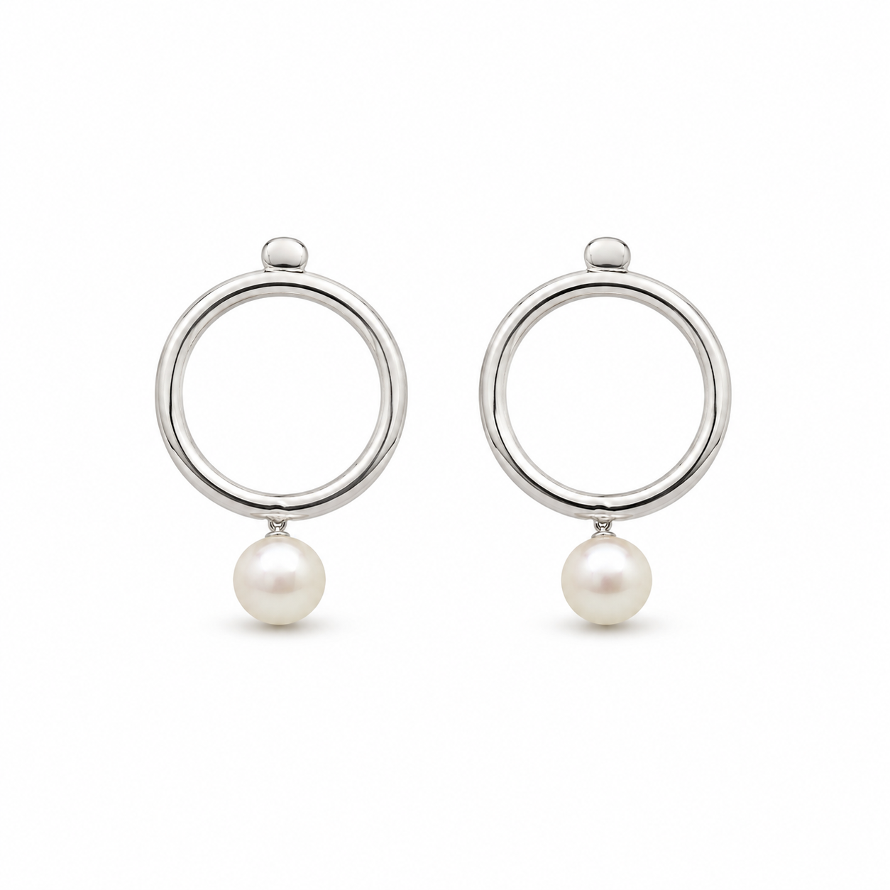 ORBIT PEARL — ΣΚΟΥΛΑΡΙΚΙΑ ΚΑΡΦΩΤΑ ΑΣΗΜΙ 925 ΚΥΚΛΟΣ ΜΑΡΓΑΡΙΤΑΡΙ