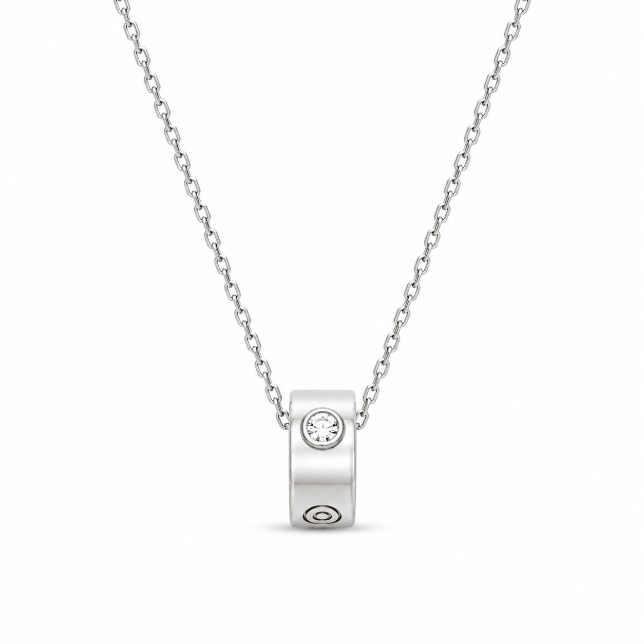 RING CHARM NECKLACE — ΚΟΛΙΕ ΑΣΗΜΙ 925 ΡΟΔΙΟ ΔΑΧΤΥΛΙΔΙ-ΜΕΝΤΑΓΙΟΝ ΜΕ ΖΙΡΓΚΟΝ