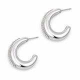 DECO HOOP — ΣΚΟΥΛΑΡΙΚΙΑ ΑΣΗΜΙ 925 ΚΡΙΚΟΙ CHUNKY ΖΙΡΓΚΟΝ PAVÉ ELECTROFORMING