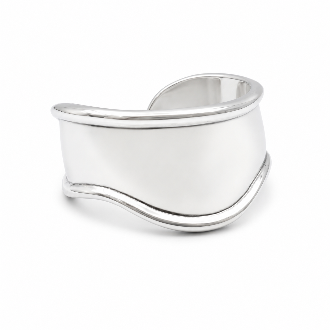 WAVE CUFF RING — ΔΑΧΤΥΛΙΔΙ ΑΣΗΜΙ 925 ELECTROFORMING ΚΥΡΤΟ ΦΑΡΔΙ
