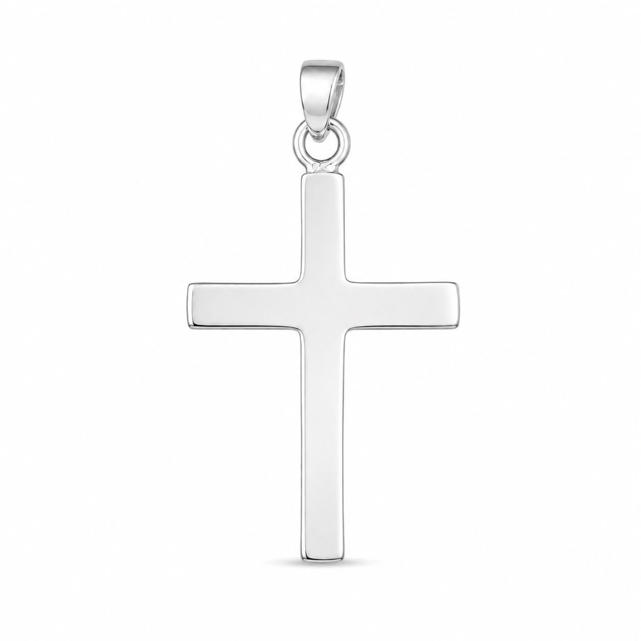 PLAIN CROSS PENDANT — ΑΝΔΡΙΚΟ ΚΟΛΙΕ ΣΤΑΥΡΟΣ ΑΣΗΜΙ 925 ΛΕΙΑ ΕΠΙΦΑΝΕΙΑ