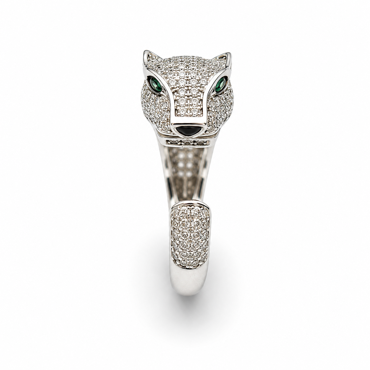 PANTHER HEAD WRAP RING — ΔΑΧΤΥΛΙΔΙ ΑΣΗΜΙ 925 ΡΟΔΙΟ ΠΑΝΘΗΡΑΣ ΜΕ ΖΙΡΓΚΟΝ