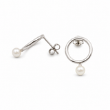 ORBIT PEARL — ΣΚΟΥΛΑΡΙΚΙΑ ΚΑΡΦΩΤΑ ΑΣΗΜΙ 925 ΚΥΚΛΟΣ ΜΑΡΓΑΡΙΤΑΡΙ