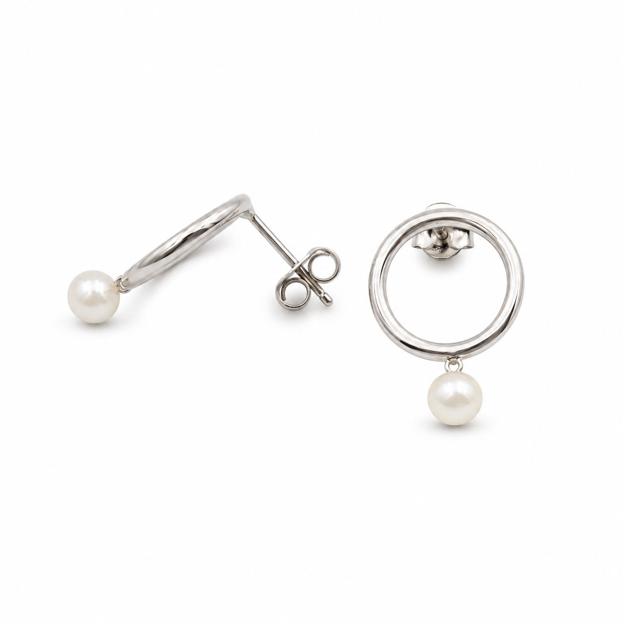 ORBIT PEARL — ΣΚΟΥΛΑΡΙΚΙΑ ΚΑΡΦΩΤΑ ΑΣΗΜΙ 925 ΚΥΚΛΟΣ ΜΑΡΓΑΡΙΤΑΡΙ