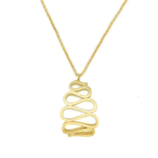 NUVIA FLOW — Κολιέ με sculptural χρυσό μοτίφ