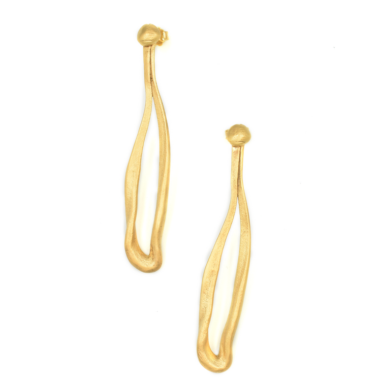 NUVIA DROP — Επίχρυσα sculptural σκουλαρίκια
