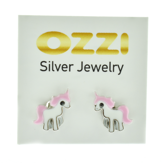 Silver 925 Unicorn Earrings