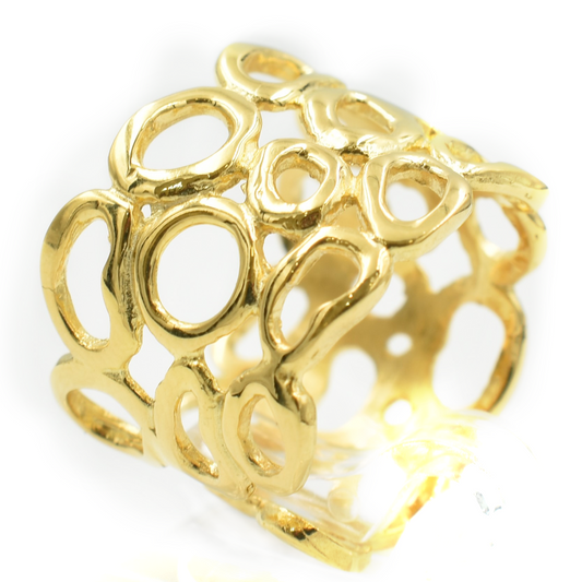 NEMA LACE — Χρυσό δαχτυλίδι με ανοιχτό, περίτεχνο σχέδιο