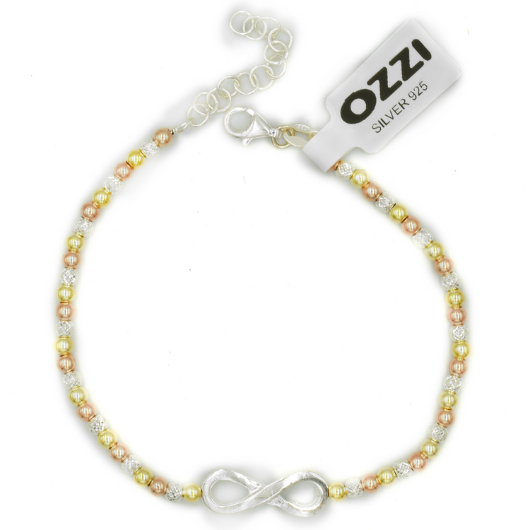 INFINITY – ΑΣΗΜΕΝΙΟ ΒΡΑΧΙΟΛΙ 925 ΣΕ ΤΡΙΑ ΧΡΩΜΑΤΑ