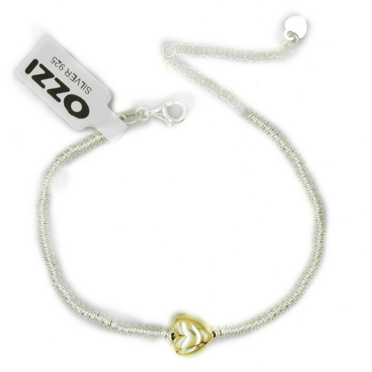 AMORA – ΑΣΗΜΕΝΙΟ ΒΡΑΧΙΟΛΙ 925 ΜΕ ΚΑΡΔΙΑ