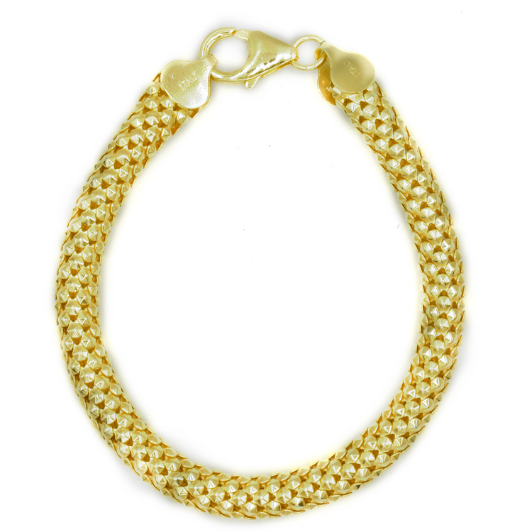 Ilios Bracelet – Επιχρυσωμενο βραχιολι ασημι 925 με αναγλυφη πλεξη