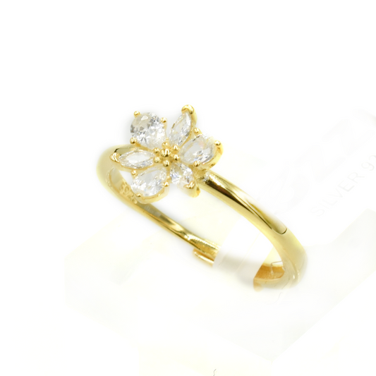 VIONA — ΧΡΥΣΟ ΔΑΧΤΥΛΙΔΙ ΑΠΟ ΑΣΗΜΙ 925 ΜΕ ΖΙΡΚΟΝ ΣΕ ΣΧΗΜΑ ΛΟΥΛΟΥΔΙΟΥ