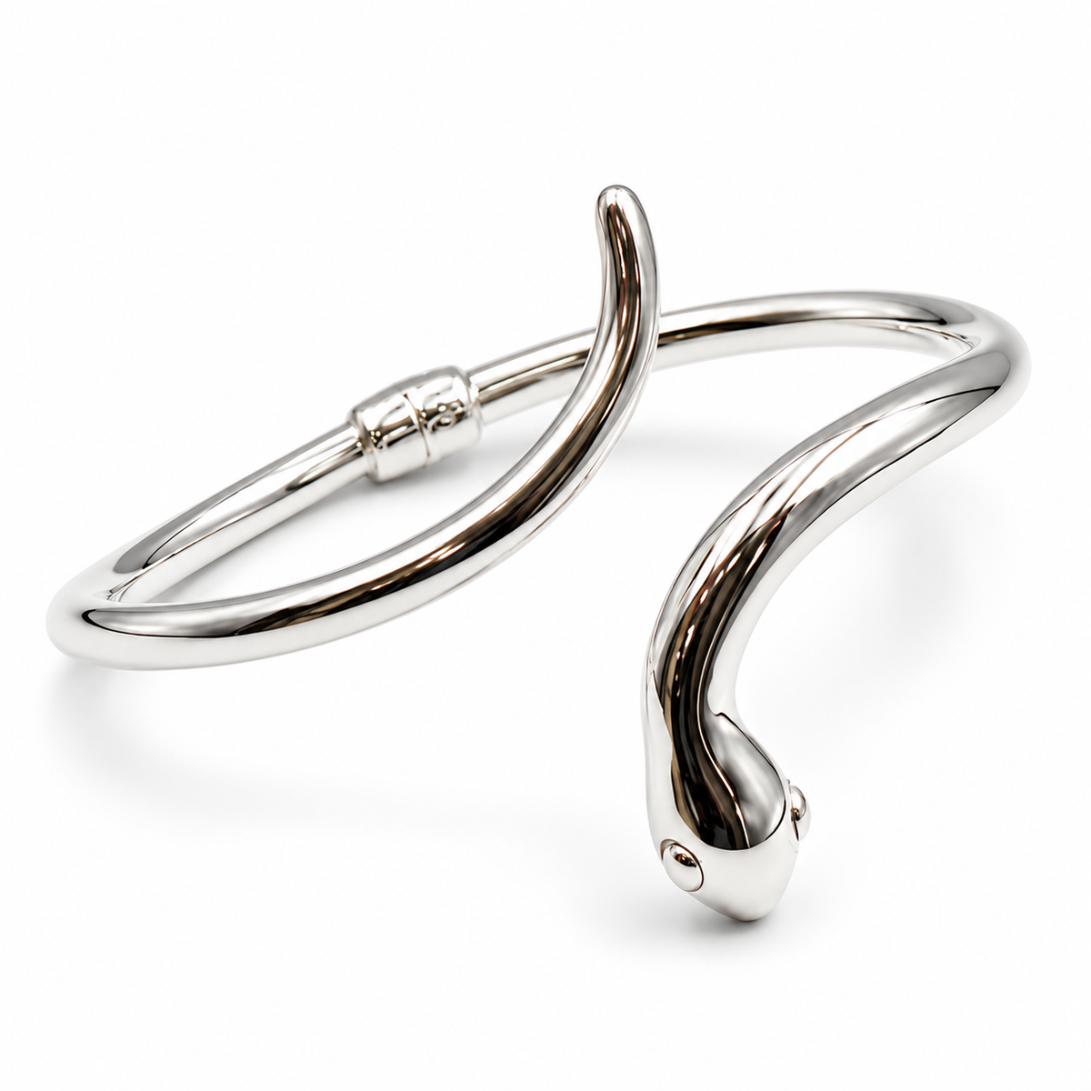 SERPENT CUFF BANGLE — ΒΡΑΧΙΟΛΙ ΑΣΗΜΙ 925 ΦΙΔΙ ΜΕ ΜΕΝΤΕΣΕ