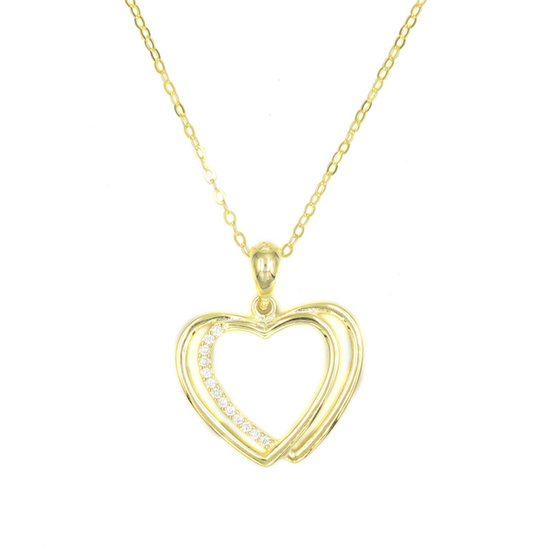 CHLOE — ΑΣΗΜΕΝΙΟ ΚΟΛΙΕ ΔΙΠΛΗΣ ΚΑΡΔΙΑΣ GOLD PLATED