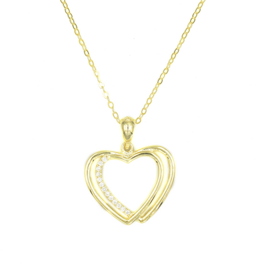 CHLOE — ΑΣΗΜΕΝΙΟ ΚΟΛΙΕ ΔΙΠΛΗΣ ΚΑΡΔΙΑΣ GOLD PLATED