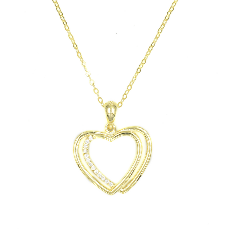 CHLOE — ΑΣΗΜΕΝΙΟ ΚΟΛΙΕ ΔΙΠΛΗΣ ΚΑΡΔΙΑΣ GOLD PLATED