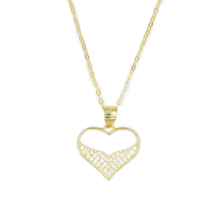 MERAYA — ΑΣΗΜΕΝΙΟ ΚΟΛΙΕ OPEN HEART ΜΕ ΛΕΥΚΑ ΖΙΡΚΟΝ