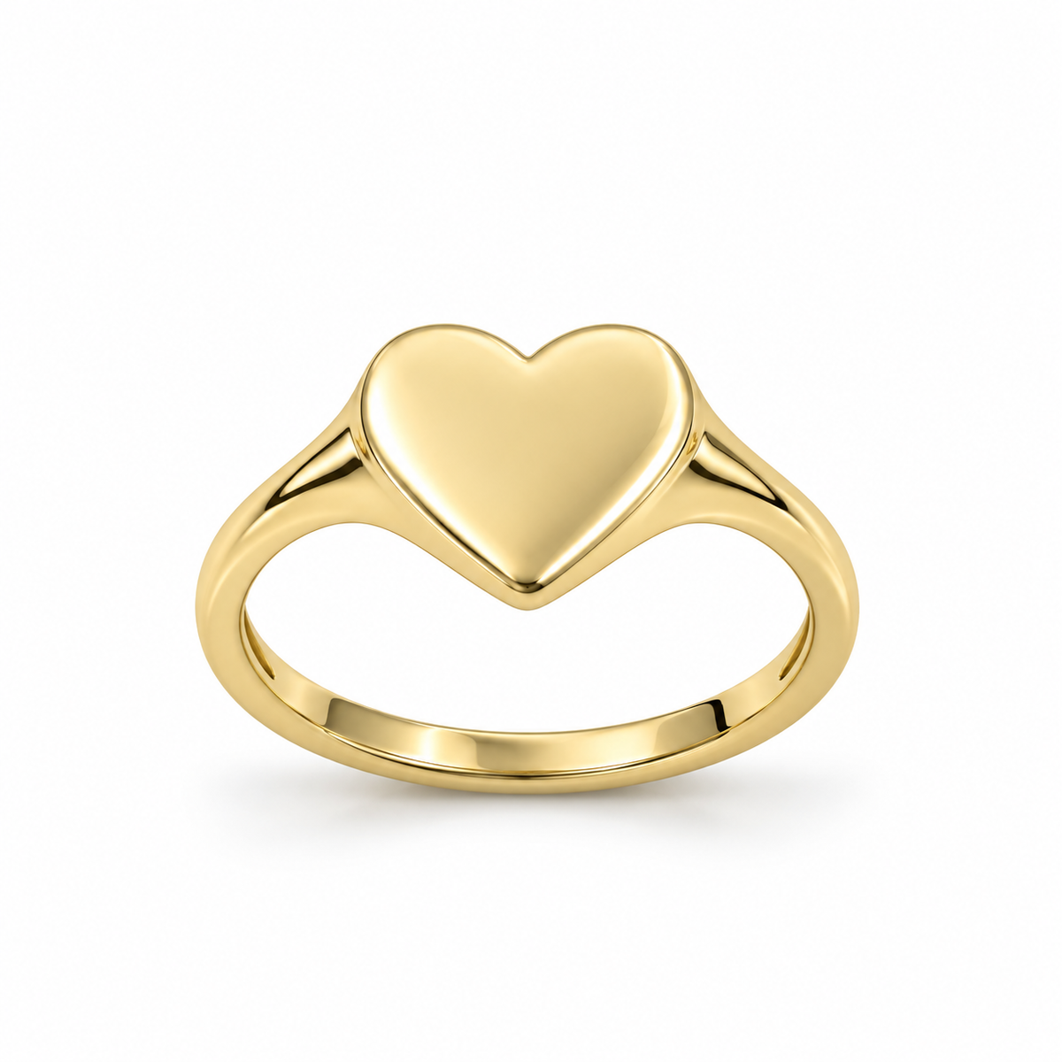HEART SIGNET — ΔΑΧΤΥΛΙΔΙ ΑΣΗΜΙ 925 ΕΠΙΧΡΥΣΩΜΕΝΟ ΣΦΡΑΓΙΔΑ ΚΑΡΔΙΑ
