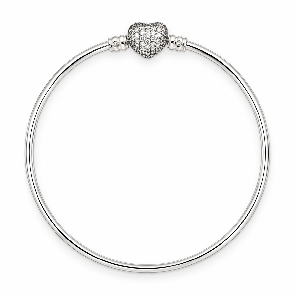 PAVE HEART CLASP BANGLE — ΒΡΑΧΙΟΛΙ ΑΣΗΜΙ 925 ΜΕ ΚΑΡΔΙΑ ΠΑΒΕ ΖΙΡΚΟΝΙΑ