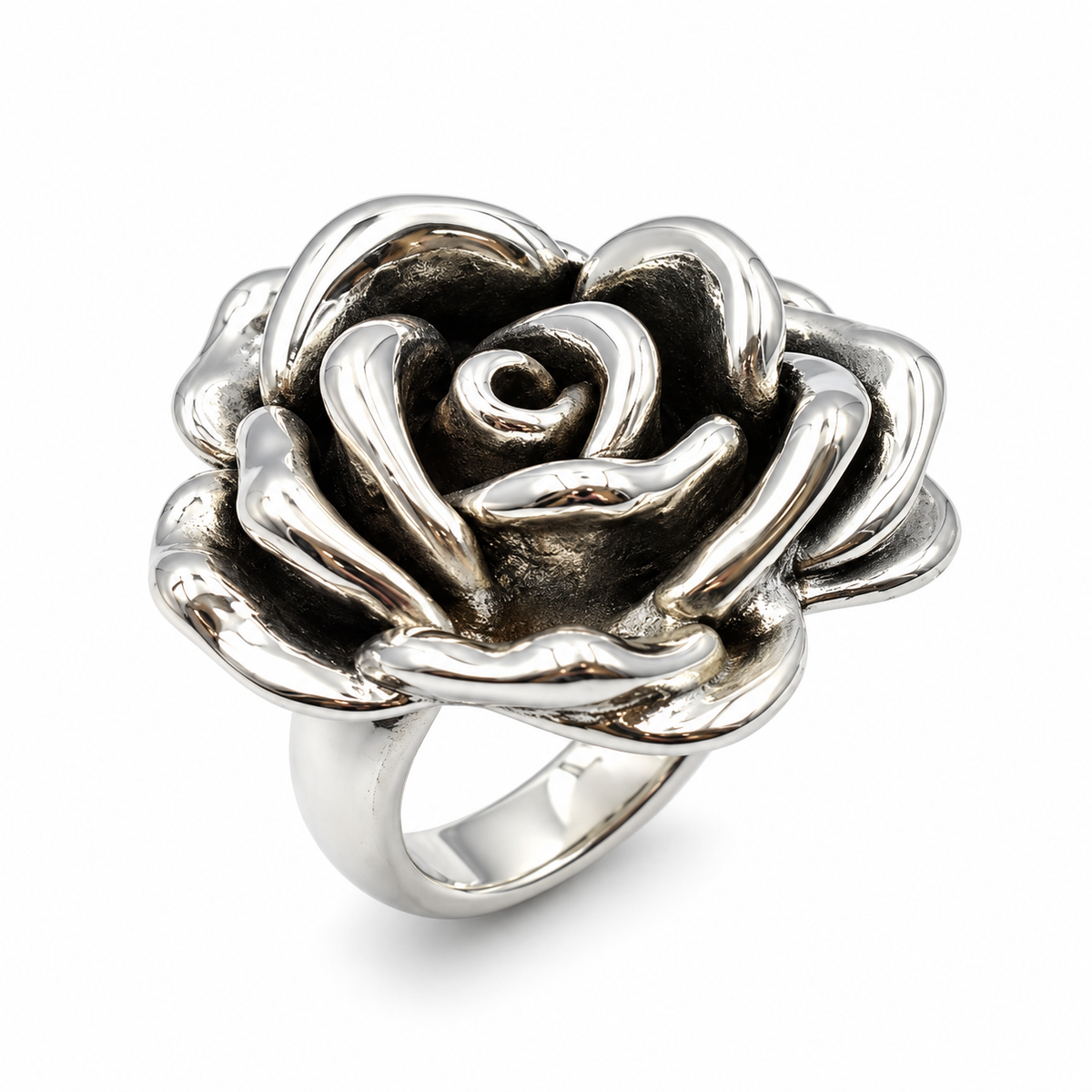 BLOOMING ROSE STATEMENT — ΔΑΧΤΥΛΙΔΙ ΑΣΗΜΙ 925 ΟΞΕΙΔΩΜΕΝΟ ΤΡΙΑΝΤΑΦΥΛΛΟ ΜΕΓΑΛΟ