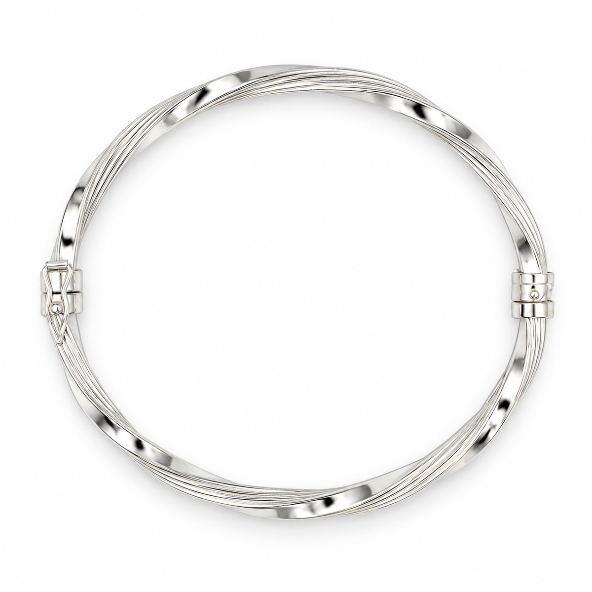 SPIRAL WIRE BANGLE — ΒΡΑΧΙΟΛΙ ΑΣΗΜΙ 925 ΣΤΡΙΦΤΟ ΣΥΡΜΑ ΜΕ ΜΕΝΤΕΣΕ